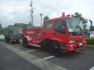 航空自衛隊静浜基地消防小隊来庁時の車両