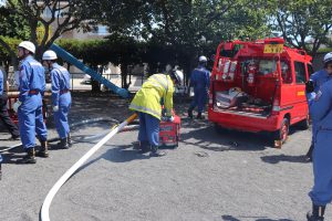 防火水槽から可搬ポンプによる揚水