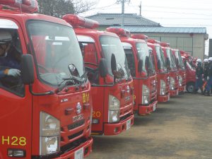 消防団車両 CD-1型8台 水槽車3台 軽可搬積載車3台