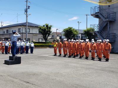 増田消防次長へ訓練開始宣言